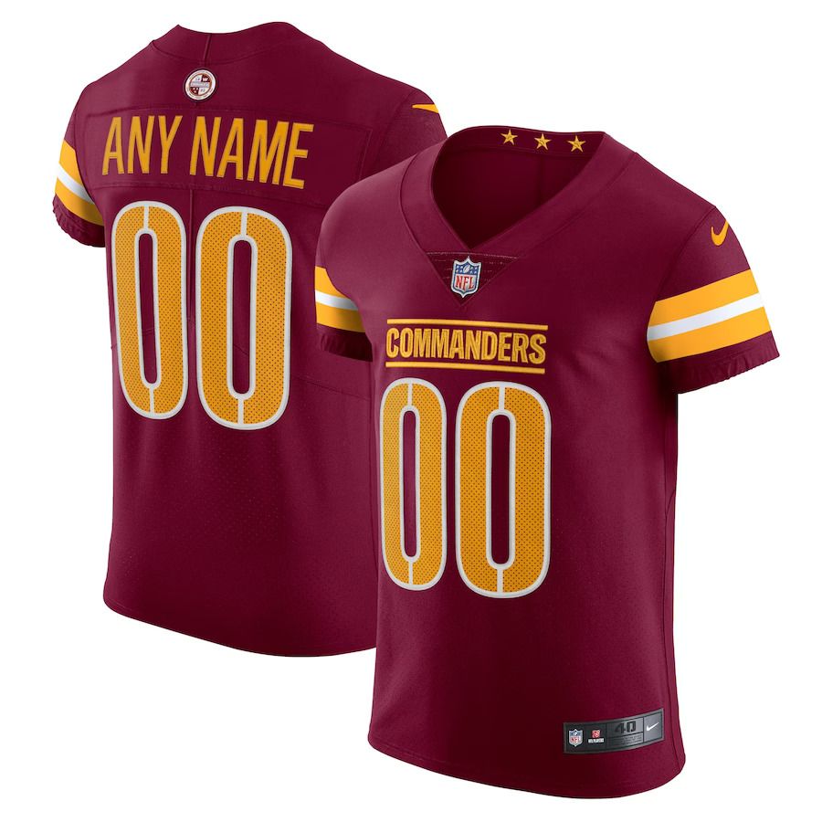 Men Washington Commanders Nike Burgundy Vapor Untouchable Elite Custom NFL Jersey